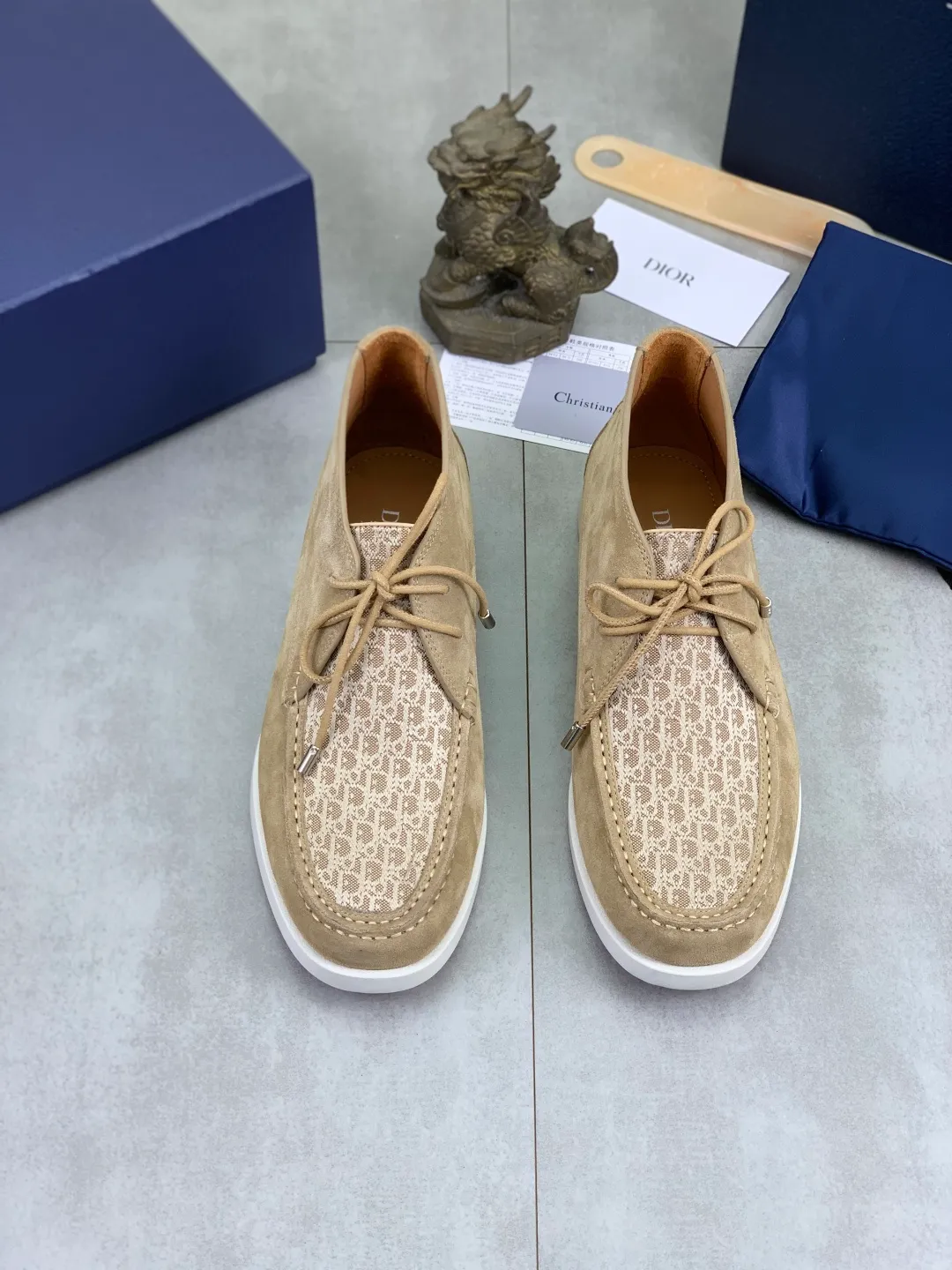 Men's Men's Shoes 💰P580 New Niuli💰High Version 💎💎💎Dior Original! Top Italian purchasing agent! Men's high-top business casual leather shoes, original imported calfskin upper, oiled edges, ultimate texture, gentleman style, imported cowhide lining inside, top-quality original Italian rubber outsole, first-class workmanship, top quality! Size: 39-44 (45 customized)